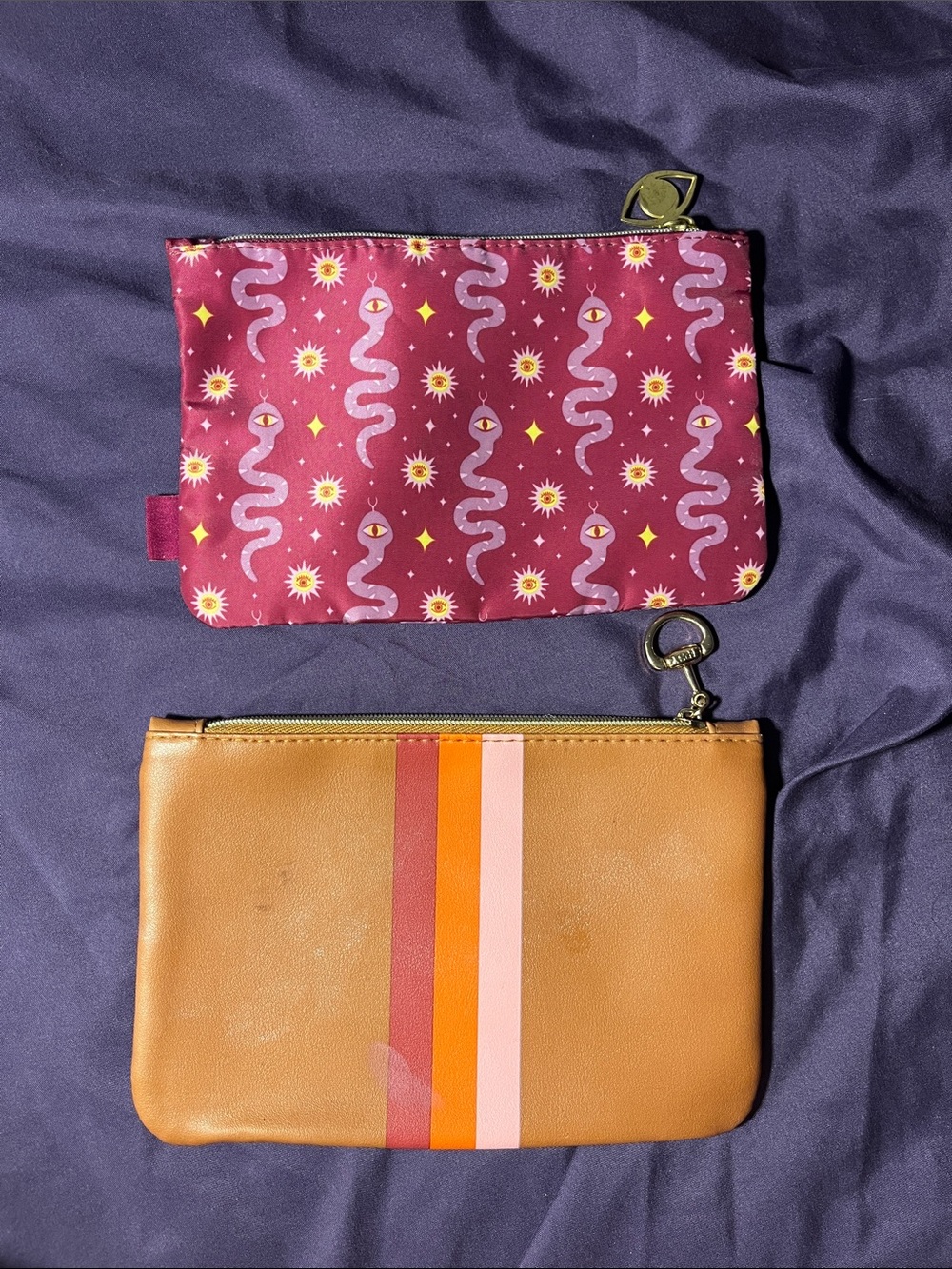 2 pk Wristlet Pouches with Patterned and zipper